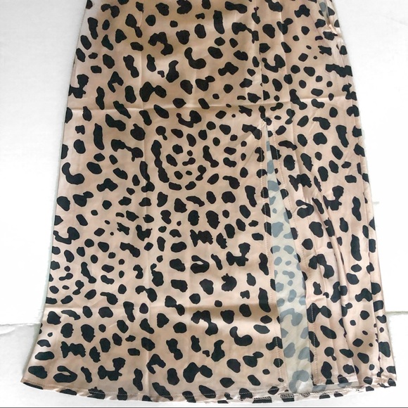 Princess Polly Nia Leopard Print Midi Slit Skirt 0 - Picture 3 of 8